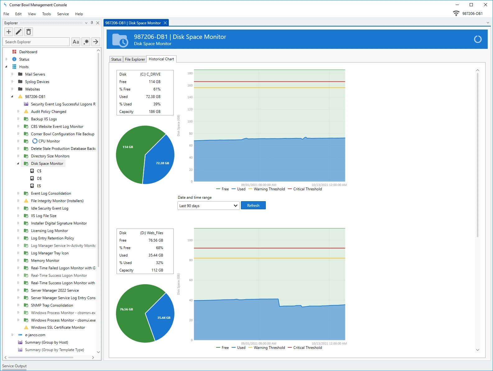 screenshot of Corner Bowl Server Manager